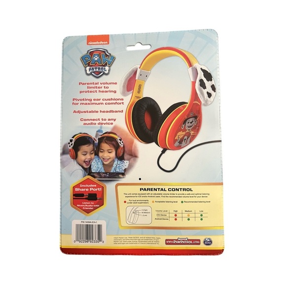 Paw Patrol Marshall Kids Headphones, Adjustable Headband​ - Picture 2 of 6